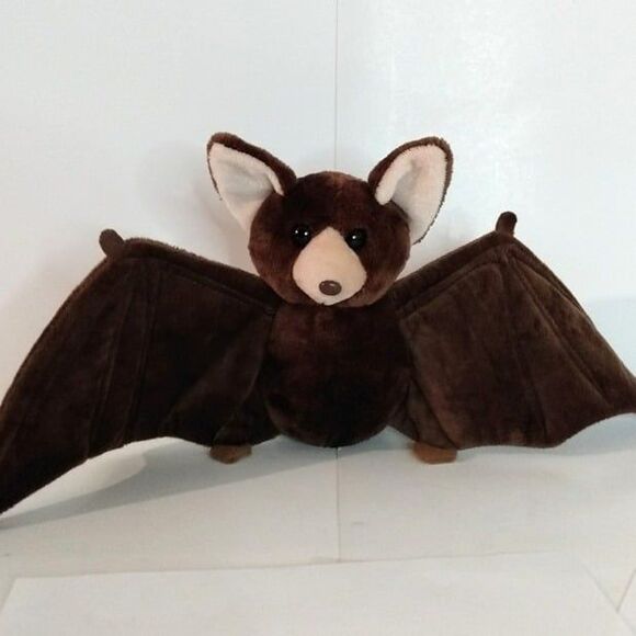 The Petting Zoo Brown Plush Bat 16 1/2" Wing Span - Picture 1 of 6